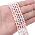 Mix of pastel pink, lavender, and cream round beads for DIY jewelry making and crafts - Yellow Jade Bead