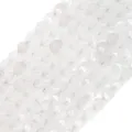 Translucent milky white faceted natural stone beads for DIY jewelry making - 6mm / Translucent White Agate