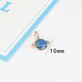 Blauer Sternenhimmel-Planetenanhänger aus Legierung mit goldener Fassung in 10mm Größe - 10er Pack / Blau