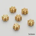 Χρυσές χάντρες χιονονιφάδα 5x3mm με ματ υφή για την κατασκευή χειροποίητων κοσμημάτων - Διαχωριστικό σε Σχήμα Νιφάδας (FGT546-6)