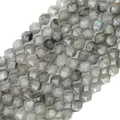Faceted natural labradorite gemstone beads with blue flash for DIY jewelry making - Labradorite
