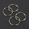 Set of four irregular wavy golden alloy rings for DIY earring and jewelry making - Set of 4 / Approx 42mm / Gold