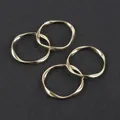 Set of four gold wavy twisted alloy ring pendants for DIY earring making and jewelry design - Set of 4 / Approx 3.2cm / Gold