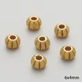 Χρυσές χάντρες 6x4mm με υφή αχινού για DIY κατασκευή κοσμημάτων σετ των 6 τεμαχίων - Στρογγυλή Χάντρα με Μοτίβο Αχινού (FGT546-8)
