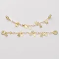 Ciondoli a stella dorata e perle per gioielli fai da te, accessori lucidi per collane - Stile 7 (Stile Stella e Perla Artificiale) / Lunghezza circa 8-9cm (1 pezzo/confezione) / Oro