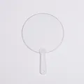 Minimalistische ronde handwaaier van transparant plastic met wit handvat en gat - Rond / 5 Stuks/Verpakking (5x8cm)