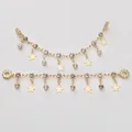 Catena di sicurezza stella e luna placcata in oro per gioielli fai da te con zirconi - Stile 8 (Stile Stella e Zirconia) / Lunghezza circa 8-9cm (1 pezzo/confezione) / Oro