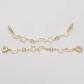 Set di due catene dorate con motivi stella e luna e intarsi in zircone scintillante - Stile 9 (Stella e Luna) / Lunghezza circa 8-9cm (1 pezzo/confezione) / Oro