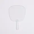 Minimalistische transparante ronde plastic DIY-handwaaier met een wit handvat - Ellips / 5 Stuks/Verpakking (5x8cm)