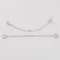 Catena argentata con connettore a stella e luna in zircone e dettagli micro-pave - Stile 1 (Base) / Lunghezza circa 8-9cm (1 pezzo/confezione) / Argento