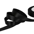 Schwarzes Satinband für DIY-Handwerk mit glatter Textur und glänzender Oberfläche - Schmale Version / Schwarz