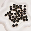 Golden rimmed black glass beads in oval shape for handmade jewelry making - Ellipse / 10x12mm (5 Pieces/Pack) / Black