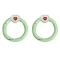 Light green heart-shaped spring ring clasp for bags, stylish DIY keychain accessory - 27mm / Green