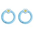 Light blue heart-shaped clasp connector for DIY keychains and handbag accessories - 27mm (2 Pieces/Pack) / Blue