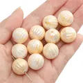 Creamy pumpkin-shaped acrylic bead with colorful iridescent luster for DIY jewelry - 5 Pieces (Approx 14g) / Apricot (Approx 16mm/Hole 2mm)