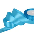 Lebhaftes hellblaues Satinband auf Rolle für DIY handgemachte Rosen und Bastelarbeiten - Schmale Version / Seeblau