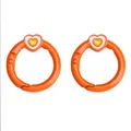 Pair of orange heart-shaped spring ring buckles for bags and DIY accessory crafting - 27mm (2 Pieces/Pack) / Orange