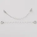 Catena argentata con stelle e lune in zircone per creazione di gioielli fai da te - Stile 4 (Triangolo Piccolo) / Lunghezza circa 8-9cm (1 pezzo/confezione) / Argento