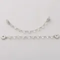 Catena di sicurezza argento con perline di cristallo e chiusura tonda in zirconi - Stile 5 (Triangolo Grande) / Lunghezza circa 8-9cm (1 pezzo/confezione) / Argento
