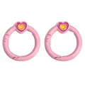 Pink heart-shaped spring ring buckles for DIY crafts and handbag accessories - 27mm (2 Pieces/Pack) / Pink