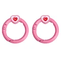 Pink heart-shaped spring ring clasp for bags and DIY jewelry accessories set of 2 - 27mm (2 Pieces/Pack) / Deep Pink