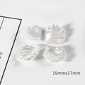 Pearly white 15x17mm shell petal charms for DIY jewelry making and hair accessories - 15x17mm / Small White
