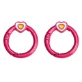 Pink heart shaped spring snap hook for DIY keychain and bag accessories - 27mm (2 Pieces/Pack) / Rose Red