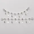 Catena argentata con ciondoli a stella e strass per decorare scarpe e borse alla moda - Stile 8 (Stile Stella e Zirconia) / Lunghezza circa 8-9cm (1 pezzo/confezione) / Argento
