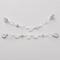 Catena di collegamento fai-da-te stella e luna in argento con zirconi lucenti - Stile 9 (Stella e Luna) / Lunghezza circa 8-9cm (1 pezzo/confezione) / Argento