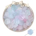 Cuentas de acrílico mate con forma de flor y mariposa en degradado pastel para joyería DIY - 12-41mm 30g/Paquete / Serie Azul Claro