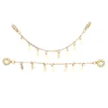 Bracciale placcato oro con ciondoli ovali e dettagli della chiusura con zirconi - Stile 10 (Peperoncino) / Lunghezza circa 7-8cm (1 pezzo/confezione) / Oro
