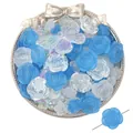 Cuentas de flores acrílicas azul hielo y colgante de mariposa para joyería DIY - 12-41mm 30g/Paquete / Serie Azul Profundo