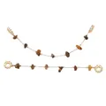 Bracciale placcato oro con pietre occhio di tigre e chiusura decorativa in zirconi - Stile 11 (Stile Occhio di Tigre) / Lunghezza circa 7-8cm (1 pezzo/confezione) / Oro