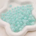 Frosted mint blue acrylic spacer beads in a white star dish for DIY jewelry making - 8mm (50pcs/Pack) / Matte Green