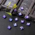 14mm purple and blue gradient acetate flower petals with pearlescent finish for DIY jewelry - 14mm (10 Pieces/Pack) / Blue and Purple