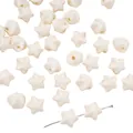 Perline a stella in acrilico bianco crema da 11 mm con finitura perlata per gioielli - 11x11mm (5 pezzi/confezione) / Beige