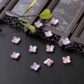 Pink purple 14mm acetate flower petal DIY beads with pearlescent shell finish - 14mm (10 Pieces/Pack) / Purple