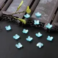 Light blue 14mm acetate flower petal bead with center hole for DIY jewelry making - 14mm (10 Pieces/Pack) / Blue