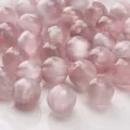 Pink cat-eye 10mm resin beads with smooth translucent finish for DIY jewelry making - 10mm Diameter, 1.5mm Hole (10 Pcs/Pack) / Light Coffee