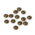 Flat round saucer-shaped spacers in antique bronze finish for DIY jewelry making - 6mm x 4mm (50 Pieces/Pack) / Antique Bronze