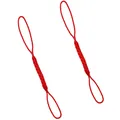 Juego de dos conectores de cuerda trenzada roja para joyería DIY y cordones - 9cm (1 Pieza/Paquete) / Rojo