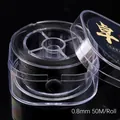 Black 0.8mm elastic crystal string for bracelets in 50m roll with clear storage box - Flat Style / Black
