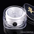 0.8mm flat elastic crystal cord for jewelry making white beaded thread 50m roll - Flat Style / White