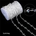 Transparent acrylic bead chain 17mm x 13mm diamond beads on roll for wedding DIY - Rhombus Plate Style (bsd472) / 17x13mm & 4mm (3 Yards/Pack) / Clear