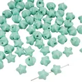 Perline a stella in acrilico verde menta da 11mm con fori per creazione gioielli fai-da-te - 11x11mm (5 pezzi/confezione) / Verde menta