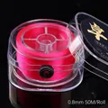 Strong bright pink 0.8mm elastic crystal string for DIY bracelets, 50m roll - Flat Style / Rose Red