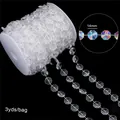 14mm transparent acrylic octagonal bead chain for wedding decor and DIY crafts 3 yards - Octagonal Plate Style (bsd472) / 14x14mm (3 Yards/Pack) / Clear