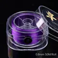 Purple 0.8mm elastic crystal bead string 50M roll for jewelry making bracelets - Flat Style / Purple