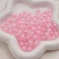 Perle rotonde in acrilico rosa smerigliato per creare braccialetti e collane DIY - Rosa Trasparente