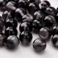 10mm dark purple resin beads with cat eye effect for DIY jewelry and bracelet making - 10mm Diameter, 1.5mm Hole (10 Pcs/Pack) / Black